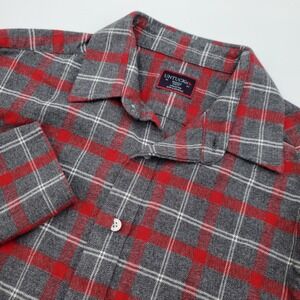 UNTUCKit Mens Small Slim Fit Plaid Flannel Shirt Grey Red Cotton Button Down